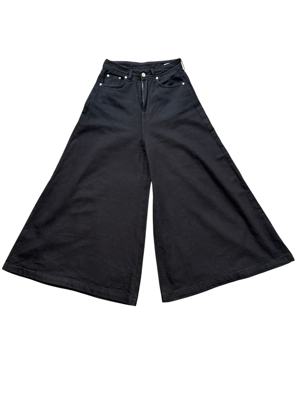 Jazmin Chebar Black Ultra-Wide-Leg Jeans — US Size 26 EUC